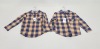 24 X BRAND NEW RETAIL BRANDED KIDS CHEQUERED BUTTONED SHIRTS AGE 6 YEARS AND 4 YEARS