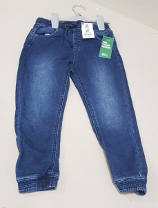 40 X BRAND NEW RETAIL BRANDED KIDS PULL ON JEANS AGE 3-4 YEARS RRP £9.00 (TOTAL RRP £360.00)