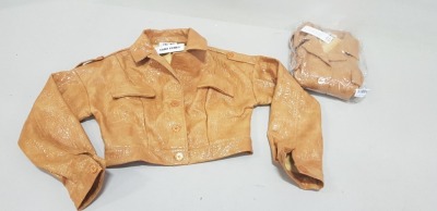 20 X BRAND NEW SAINT GENIES TAN ANIMAL PRINT BUTTONED JACKETS IN VARIOUS SIZES