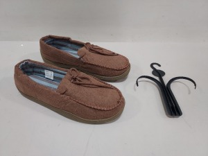 20 X BRAND NEW HEADLAND TAN MOCCASIN SLIPPERS SIZE 7 AND 8