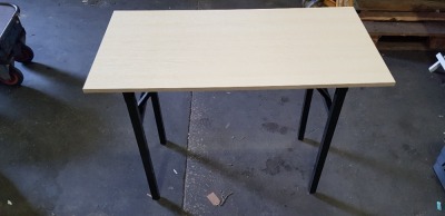 5 X 100CM X 50CM PINK OAK TABLES (PLEASE NOTE VENEER MAY BE LIFTED)