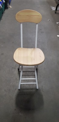 16 X LIGHT OAK VEENERED CHAIRS (PLEASE NOTE VENEER MAY BE LIFTED)