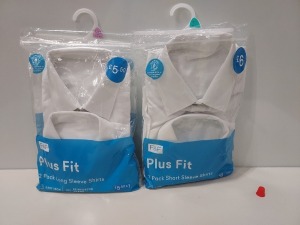 80 X BRAND NEW F&F BOYS 2 PACK OF PLUS FIT LONG & SHORT SLEEVED SHIRTS IN VARIOUS KIDS SIZES