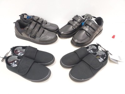 50 X BRAND NEW F&F MIXED KIDS SCHOOL SHOE LOT CONTAINING SHOES IN VARIOUS STYLES AND SIZES (GIRLS AND BOYS) NOTE SIMPLE SECURITY TAGGED