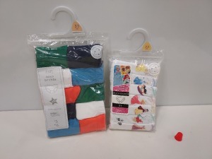 32 X BRAND NEW F&F 10 PACK OF BOYS AND GIRLS BRIEFS IN VARIOUS SIZES