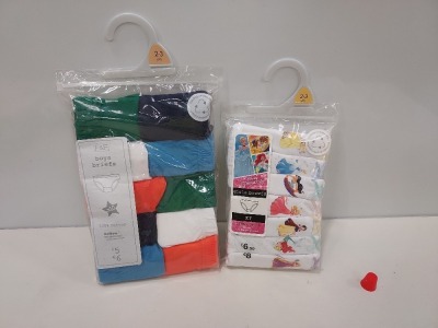 32 X BRAND NEW F&F 10 PACK OF BOYS AND GIRLS BRIEFS IN VARIOUS SIZES