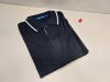 50 X BRAND NEW PAPINI VERONA BLACK AND RED POLO SHIRTS SIZE XL