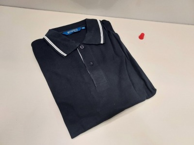 50 X BRAND NEW PAPINI VERONA BLACK AND RED POLO SHIRTS SIZE XL