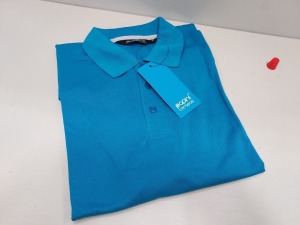 50 X BRAND NEW PAPINI CYAN POLO SHIRTS SIZE MEDIUM
