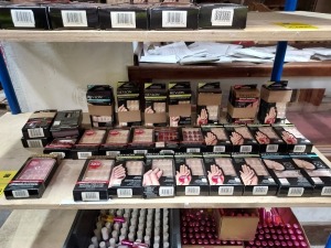 35 PIECE MIXED REVLON COSMETIC LOT CONTAINING REVLON NAIL STAYS IN NUDE, RED AND PINK, REVLON NAIL JEWELS, REVLON PERFECT PEDICURE SET ETC