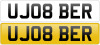 CHERISHED NUMBER PLATE UJ08 BER RETENTION CERTIFICATE