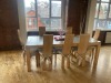 ENTIRE CONTENTS OF A CENTRAL MANCHESTER PENTHOUSE APARTMENT TO INC. SOLID WOODEN BED, WARDROBE & SIDE TABLE, CREAM LEATHER GIANT CORNER SUITE, MIRRORS, RUG, 8 SEATER DINING TABLE & CHAIRS, HISENSE US STYLE FRIDGE-FREEZER, BAR STOOLS ETC. (LOCATION WILL BE - 10