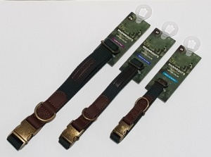 30 X BRAND NEW WAINWRIGHT'S QUALITY LEATHER / CANVAS DOG COLLARS IN 3 ASSORTED SIZES - LARGE 51-71CM (£10 RRP), MEDIUM 25.5-51CM (£9 RRP) & SMALL 25-35.5CM (£8 RRP) - EACH WITH HEADER CARD & RETAIL HANGER