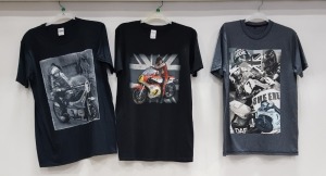 50 X BRAND NEW GILDAN MOTOR BIKE T SHIRTS IE BARRY SHEENE SIZE MEDIUM