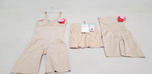 49 PIECE MIXED SPANX LOT CONTAINING 40 X VERY BARE MID THIGHS FOCUS FIRMS ALL IN SIZE 1X AND 6 X NUDE SHAPING MID THIGH BODYSUIT ALL IN SIZE 3X AND 3 X MID THIGH SHAPE SUIT PLUS IN NUDE