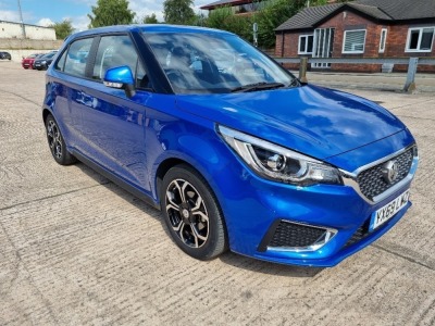 BLUE MG 3 EXCLUSIVE VTI-TECH. Reg : YX69 LWZ Mileage : 19121 Details: ENGINE SIZE: 1498CC, 2 KEYS, WITH V5, NO MOT REQUIRED, AIR CON, CRUISE CONTROL, APPLE CAR PLAY, TOUCH SCREEN MEDIA