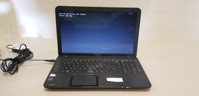 TOSHIBA C850 LAPTOP WITH CHARGER (NOTE: DATA WIPED NO OS)