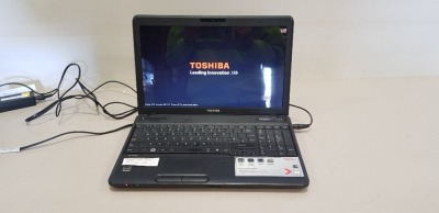 TOSHIBA C660 LAPTOP WITH CHARGER (NOTE: DATA WIPED NO OS)