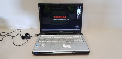 TOSHIBA P200 LAPTOP WITH CHARGER (NOTE: DATA WIPED NO OS)