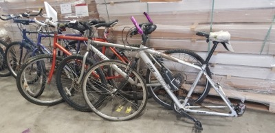 MIXED TRADE LOT OF 5 BIKES CONTAINING 1 X TOURISMO 20FOUR BIKE , TRAX BIKE , RALLEIGH DAKOTA BIKE , RIDGE BACK COMPETITION AND RAILEIGH BIKE