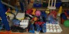 50 PIECE MIXED SPORTS LOT CONTAINING SWIMMING FLOATS, TRAINING BIBS, MITRE SHIN GUARDS, CARLTON TABLE TENNIS BAT, BASKETBALLS, HOCKEY FACEMASK, BALL BAG, SLAZENGER TRAINING BAG ETC