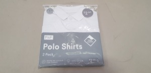 80 X BRAND NEW F&F 2 PACK KIDS POLO SHIRTS IN WHITE IN VARIOUS SIZES
