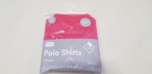 80 X BRAND NEW F&F 2 PACK KIDS POLO SHIRTS IN RED IN VARIOUS SIZES