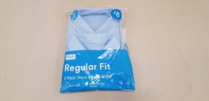 80 X BRAND NEW F&F 2 PACK KIDS BOYS SHIRTS IN BLUE REGULAR FIT LONG AND SHORT SLEEVE SHIRTS IN BLUE IN VARIOUS SIZES