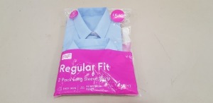 80 X BRAND NEW F&F 2 PACK KIDS GIRLS SHIRTS IN BLUE REGULAR FIT LONG SLEEVE SHIRTS IN BLUE IN VARIOUS SIZES