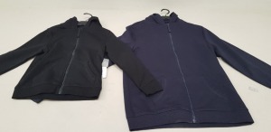 70 X BRAND NEW ZIP THROUGH SWEATSHIRTS IN NAVY AND BLACK SIZE 8-9 YEARS