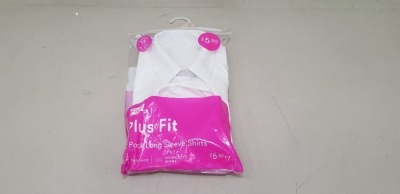 50 X BRAND NEW F&F KIDS GIRLS SHIRTS IN WHITE PLUS FIT SHORT AND LONG SLEEVED SHIRTS IN VARIOUS SIZES