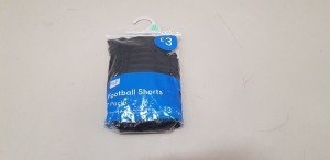 40 X BRAND NEW PACKS OF 2 F&F FOOTBALL SHORTS AGE 3-4 YEARS