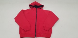 20 X BRAND NEW PAPINI ZIPPED HOODED JACKETS IN RED / BLACK SIZE XS