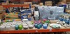 MISC LOT OF PREMIER GARDEN PRODUCTS ON A FULL SHELF IE. 14 X GLASS VOTIVES WITH CANDLES, BUDDHA ORNAMENT, SALAD UTENSILS, 18 X CITRONELLA CANDLE POTS, 4 GAMES, LARGE LANTERN, 3 X SEAT COVERS, 3 X GLASS PITCHERS, 2 X MOTORCYCLE GLASS TRAYS ETC.