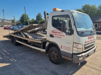 WHITE MITSUBISHI FUSO CANTER. ( DIESEL ) Reg : BH60ARC Mileage : 361662 Details: ENGINE SIZE: 4899CC, WITH V5, 2 KEYS, NO MOT, TWIN DECK CAR TRANSPORTER, WITH WINCH, DAVID BLAND ENGINEERING BODY, FITTED WITH TACHO