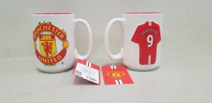 72 X BRAND NEW MANCHESTER UNITED 3D BERBATOV 9 MUG - DISHWASHER AND MICROWAVE SAFE - COMES IN 2 BOXES