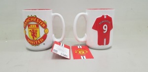 72 X BRAND NEW MANCHESTER UNITED 3D BERBATOV 9 MUG - DISHWASHER AND MICROWAVE SAFE - COMES IN 2 BOXES