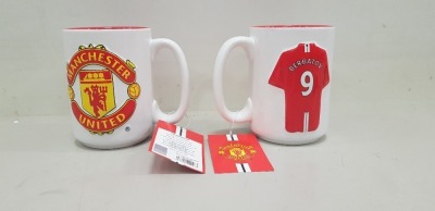 60 X BRAND NEW MANCHESTER UNITED 3D BERBATOV 9 MUG - DISHWASHER AND MICROWAVE SAFE - COMES IN 2 BOXES