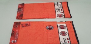40 X SET OFF 2 BRAND NEW AC MILAN BATH TOWELS (70 X 140 CM ) - 80 TOWELS TOTAL - COMES IN 10 BOXES