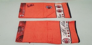 40 X SET OFF 2 BRAND NEW AC MILAN BATH TOWELS (70 X 140 CM ) - 80 TOWELS TOTAL - COMES IN 10 BOXES