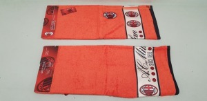 40 X SET OFF 2 BRAND NEW AC MILAN BATH TOWELS (70 X 140 CM ) - 80 TOWELS TOTAL - COMES IN 10 BOXES