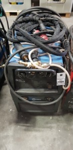 1 X MILLER MIGMATIC 220 MIG WELDER - COMES WITH ALL CABLES , RUNNING GEAR , CYLINDER RACK , ALL HOSES AND GAUGES - ( SN. MJ273139D)