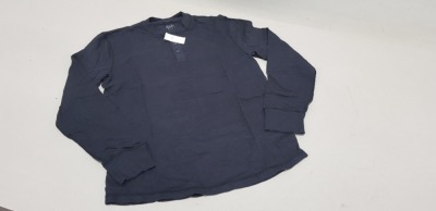 10 X BRAND NEW GAP BUTTONED LONG SLEEVED T SHIRTS IN BLACK SIZE MEDIUM RRP £29.95 (TOTAL RRP £299.50)