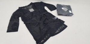 30 X BRAND NEW VILLA CLOTHING BLACK / JACQUARD KIMONO SIZE SMALL RRP £32.00 (TOTAL RRP £960.00)