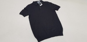 22 X BRAND NEW BURTON MENSWEAR BLACK POLO SHIRTS SIZE XS RRP £18.00 (TOTAL RRP £396.00)