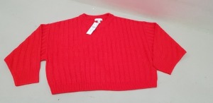 15 X BRAND NEW TOPSHOP PETITE RED JUMPERS UK SIZE 10 RRP £35.00 (TOTAL RRP £525.00)