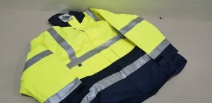 9 X BRAND NEW HI VISIBILITY ANORAK JACKETS IN NAVY / YELLOW SIZE 4XL AND 3XL