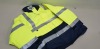 9 X BRAND NEW HI VISIBILITY ANORAK JACKETS IN NAVY / YELLOW SIZE 4XL AND 3XL