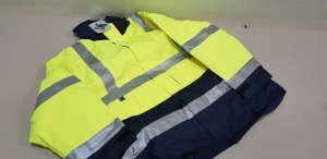 9 X BRAND NEW HI VISIBILITY ANORAK JACKETS IN NAVY / YELLOW SIZE 4XL AND 3XL