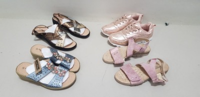 30 PIECE MIXED WOMENS SHOE LOT CONTAINING WOMENS SHOES IN VARIOUS STYLES AND SIZES